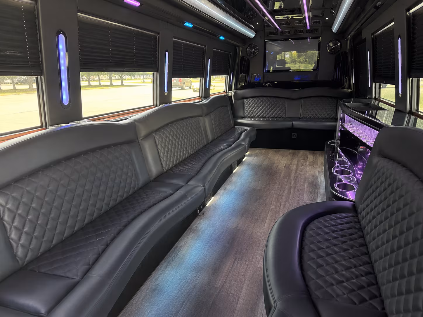 Winston-Salem Birthday, Sweet 16, & Quinceañera Transportation party bus exterior