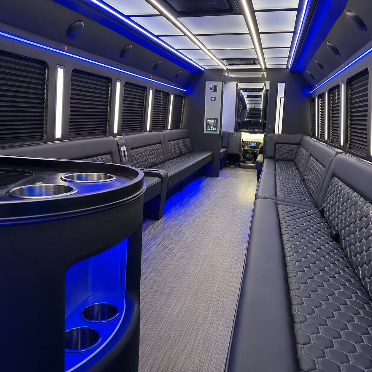 Winston-Salem Birthday, Sweet 16, & Quinceañera Transportation party bus exterior