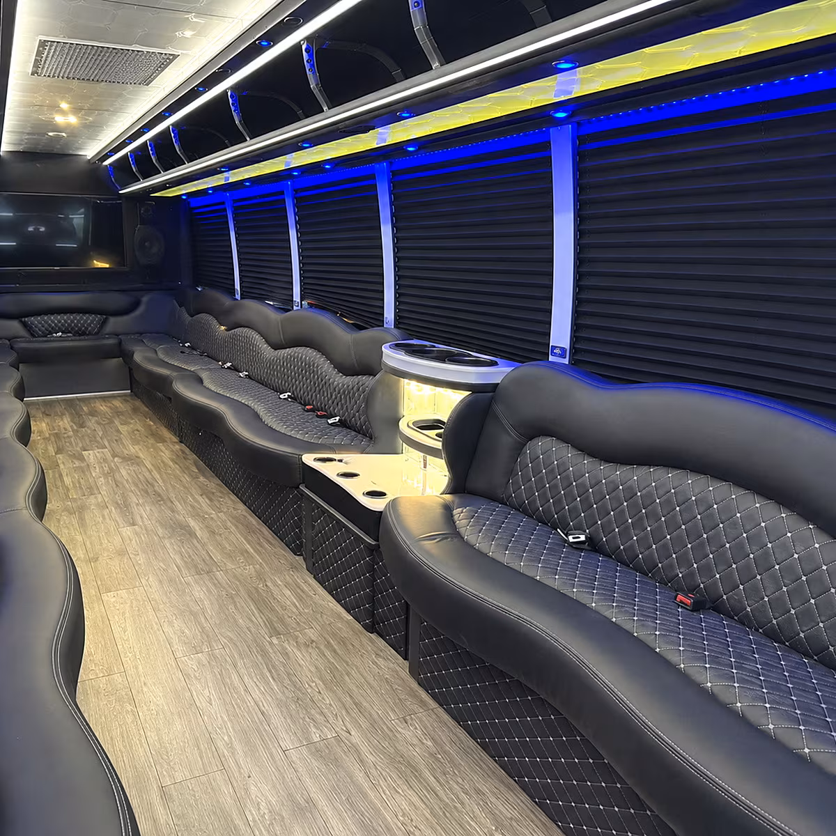 Winston-Salem Wedding Transportation party bus interior
